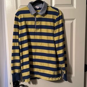 Brooks Brothers Navy and Yellow Striped Polo